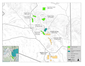 Map of land exchange parcels