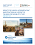 Thumbnail image of Results of Phase II Hydrogeologic Investigations in Support of Tailings Prefeasibility Study, Far West Site report cover with photographs of desert and drilling equipment