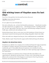Thumbnail image of Old Mining Town of Hayden Sees its Last Days article page