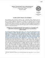 Thumbnail image of Substantive Policy Statement: Hydrologic Studies Demonstrating Physical Availability of Groundwater for Assured and Adequate Water Supply Applications document cover