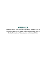 Thumbnail image of Appendix R: Overview of Acid Rock Drainage Operational and Post-Closure Water Management Strategies at Resolution Copper Mining for the Protection of Groundwater and Surface Water document cover