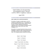 Thumbnail image of Final Guidance for Incorporating Environmental Justice Concerns in EPA's NEPA Compliance Analyses report cover