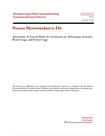Thumbnail image of Assessment of Factual Basis for Comments on Dewatering Amounts, Water Usage, and Power Usage memo cover