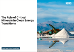 Thumbnail image of The Role of Critical Minerals in Clean Energy Transitions front cover with photo of mining operation in front of a mountain