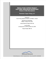 Thumbnail image of Resolution Copper Project Cultural Resources Inventory, Volume 2: Site Descriptions report cover