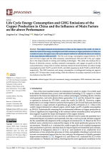 Thumbnail image of Life Cycle Energy Consumption and GHG Emissions of the Copper Production in China and the Influence of Main Factors on the Above Performance article first page