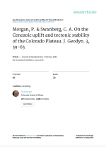 Thumbnail image of On the Cenozoic Uplift and Tectonic Stability of the Colorado Plateau journal article cover sheet