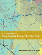Thumbnail image of We Create Our Future: Pinal County Comprehensive Plan cover with map of Florence, Arizona area