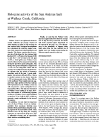 Thumbnail image of Holocene Activity of the San Andreas Fault at Wallace Creek, California bulletin article