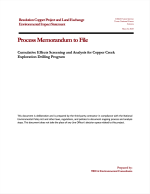 Thumbnail image of Cumulative Effects Screening and Analysis for Coper Creek Exploration Drilling Program memo cover page