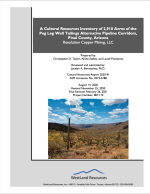 Thumbnail image of A Cultural Resources Inventory of 2,910 Acres of the Peg Leg Well Tailings Alternative Pipeline Corridors, Pinal County, Arizona report cover with photo of desert landscape