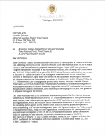 Thumbnail image of Letter to Advisory Council on Historic Preservation document first page