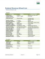 Thumbnail image of Federal Noxious Weed List first page (table of plant data)