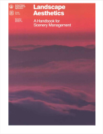 Thumbnail image of Landscape Aesthetics: A Handbook for Scenery Management handbook cover with photo of clouds and sunset
