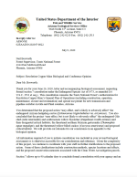 Thumbnail image of Resolution Copper Mine Biological and Conference Opinion memo cover