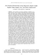 Thumbnail image of New Empirical Relationships among Magnitude, Rupture Length, Rupture Width, Rupture Area, and Surface Displacement journal article first page