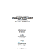 Thumbnail image of Biological Evaluation Baseline Hydrologic & Geotechnical Data Gathering Activities report cover