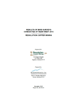 Thumbnail image of Bird Survey Results at Near West 2013 report cover