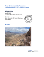 Thumbnail image of Phase I Environmental Site Assessment, Apache Leap South End, Pinal County, Arizona report cover with photo of Apache Leap landscape