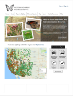 Thumbnail image of Wester Monarch Milkweed Mapper website with photos of Monarch butterflies