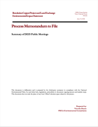Thumbnail image of Summary of DEIS Public Meetings memo cover