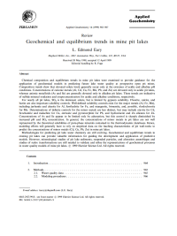 Thumbnail image of Geochemical and Equilibrium Trends in Existing Mine Pit Lakes journal article cover page