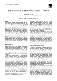 Thumbnail image of The Effects of Dust on Vegetation journal article first page