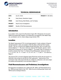 Thumbnail image of Results of Site Reconnaissance memo cover