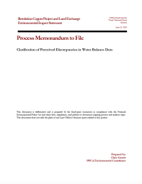 Thumbnail image of Clarification of Perceived Discrepancies in Water Balance Data memo cover