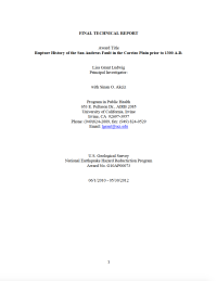 Thumbnail image of Rupture History of the San Andreas Fault in the Carrizo Plain prior to 1300 A.D. report cover