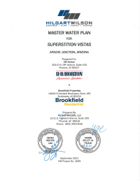 Thumbnail image of Master Water Plan for Superstition Vistas, Apache Junction, Arizona report cover