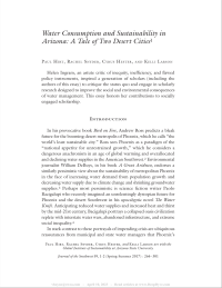 Thumbnail image of Water Consumption and Sustainability in Arizona: A Tale of Two Desert Cities essay first page