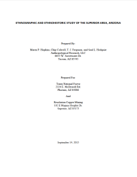 Thumbnail image of Ethnographic and Ethnohistoric Study cover