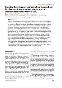 Thumbnail image of Synclinal-Horst Basins: Examples From the Southern Rio Grande Rift and Southern Transition Zone of Southwestern New Mexico, USA journal article first page