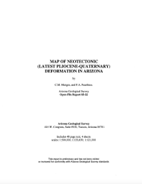 Thumbnail image of Map of Neotectonic (Latest Pliocene-Quarternary) Deformation in Arizona report cover