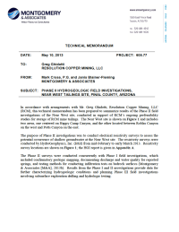 Thumbnail image of Phase II Hydrogeologic Field Investigations memo cover