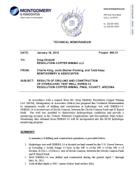 Thumbnail image of Results of Drilling, Construction, Equipping, and Testing at Hydrologic Test Well DHRES-14 memo coversheet