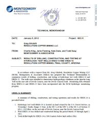 Thumbnail image of Results of Drilling, Construction, Equipping, and Testing at Hydrologic Test Wells HRES-14 and HRES-15 memo coversheet