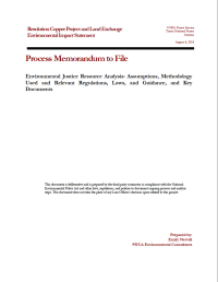 Thumbnail image of Environmental Justice Resource Analysis memo cover