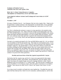 Thumbnail image of Testimony Before the U.S. House Natural Resources Committee, Subcommittee on National Parks, Forests and Public Lands: Concerning the Southeast Arizona Land Exchange and Conservation Act of 2007 H.R. 3301 document cover
