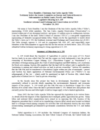 Thumbnail image of Testimony before the Senate Committee on Energy and Natural Resources, Subcommittee on Public Lands, Forests, and Mining Legislative Hearing on S. 339 Southeast Arizona Land Exchange and Conservation Act of 2013 testimony