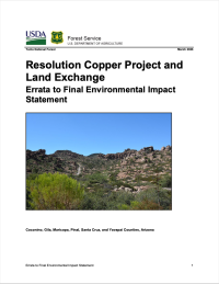 Thumbnail image of Resolution Copper Project Errata cover page