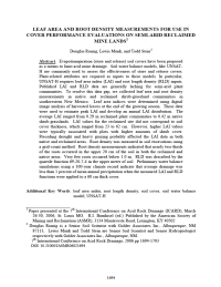 Thumbnail image of Leaf area and root density measurements article first page