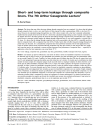 Thumbnail image of Short- and long-term leakage through composite liners article first page
