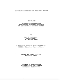 Thumbnail image of SHAKE - A Computer Program for Earthquake Response Analysis of Horizontally Layered Sites report cover