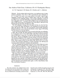 Thumbnail image of San Andreas Fault Zone, California: M ≥5.5 Earthquake History journal article