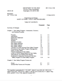 Thumbnail image of Engineering and Design: Safety of Dams - Policy and Procedure document cover