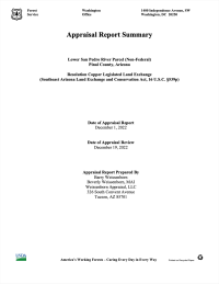 Thumbnail image of Appraisal Summary Report for Lower San Pedro parcel document