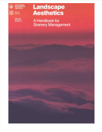Thumbnail image of Landscape Aesthetics: A Handbook for Scenery Management handbook cover with photo of clouds and sunset