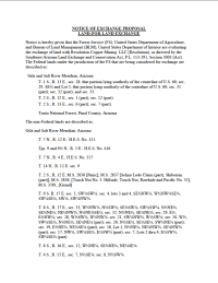 Thumbnail image of the December 2017 land exchange legal notice